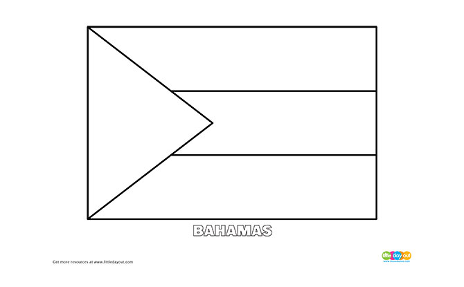 Free Bahamas Flag Colouring Page