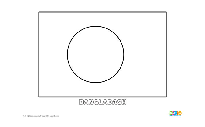 Free Bangladesh Flag Colouring Page