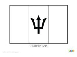 Free Barbados Flag Colouring Page