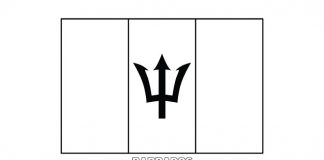 Free Barbados Flag Colouring Page