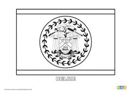 Free Belize Flag Colouring Page