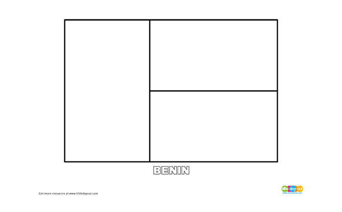 Free Benin Flag Colouring Page