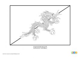 Free Bhutan Flag Colouring Page
