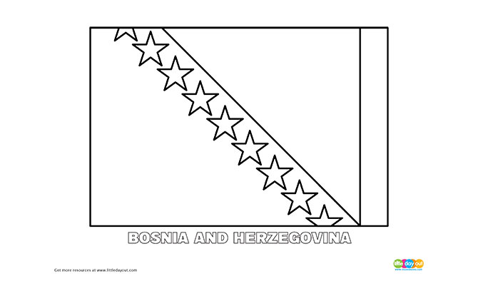 Download Free Bosnia and Herzegovina Flag Colouring Page