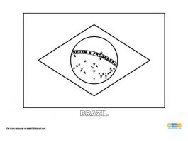 Free Brazil Flag Colouring Page