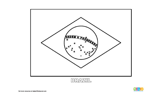 Download Free Brazil Flag Colouring Page