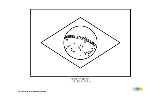 Free Brazil Flag Colouring Page