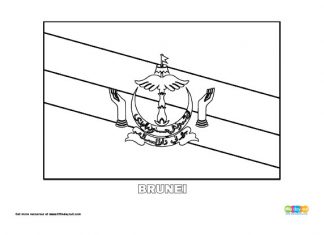 Free Brunei Flag Colouring Page Free Brunei Flag Colouring Page