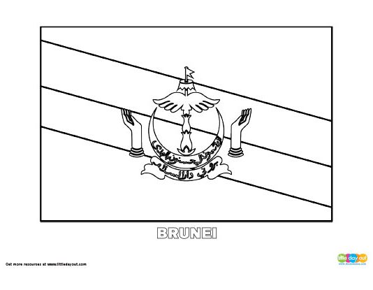 Free Brunei Flag Colouring Page