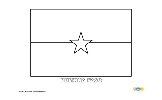 Download Free Burkina Faso Flag Colouring Page