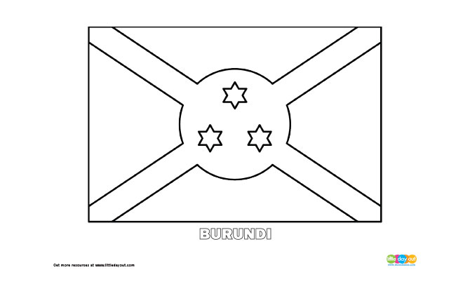 Free Burundi Flag Colouring Page