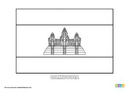 Free Cambodia Flag Colouring Page