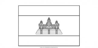 Free Cambodia Flag Colouring Page