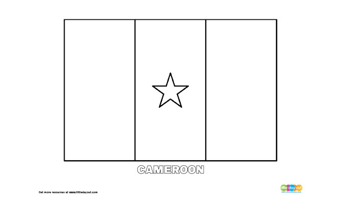 Free Cameroon Flag Colouring Page