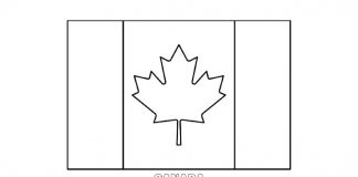 Free Canada Flag Colouring Page