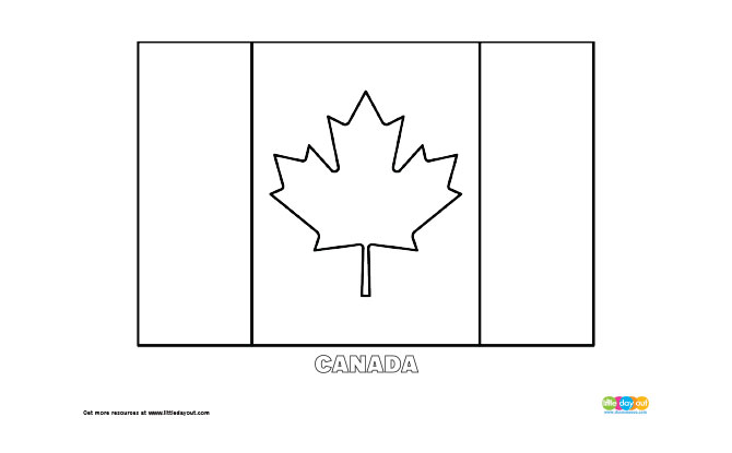 Free Canada Flag Colouring Page