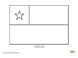 Free Chile Flag Colouring Page
