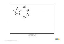 Free China Flag Colouring Page