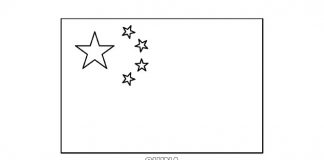 Free China Flag Colouring Page
