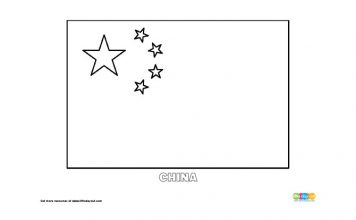 Free China Flag Colouring Page - Little Day Out