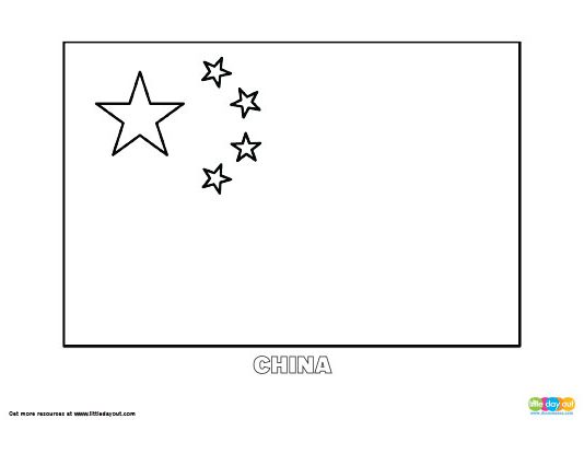 Free China Flag Colouring Page