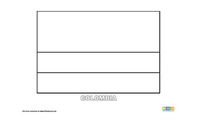 Free Colombia Flag Colouring Page