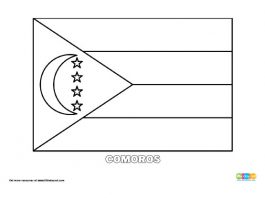 Free Comoros Flag Colouring Page