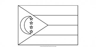 Free Comoros Flag Colouring Page