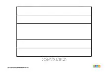 Free Costa Rica Flag Colouring Page