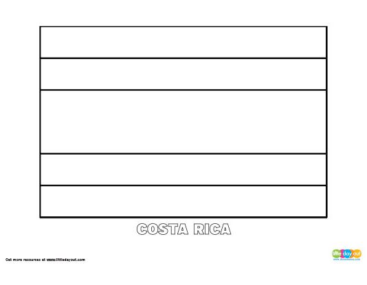 Free Costa Rica Flag Colouring Page