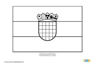 Free Croatia Flag Colouring Page