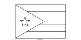 Free Cuba Flag Colouring Page