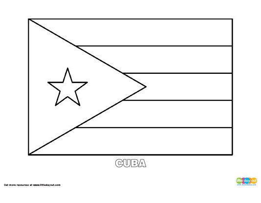 Free Cuba Flag Colouring Page