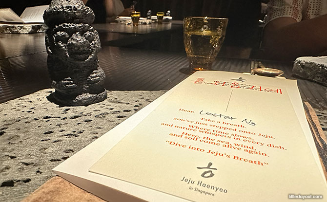 Jeju Haenyeo In Singapore: Get A Taste Of Jeju Through This Immersive Dining Experience 2 Dolhareubang and personalised greeting card