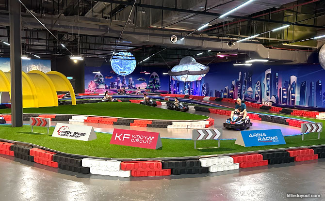 Space and Dinosaur Themed Zones at the Go Karting Circuit