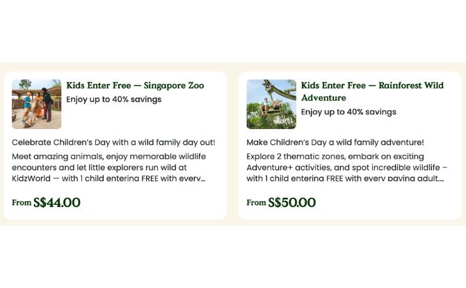 Kids Enter Free Promo At Singapore Zoo & Rainforest Wild Adventure For Children's Day 2026 1 Kids Enter Free Promotion at Singapore Zoo and Rainforest Wild Adventure