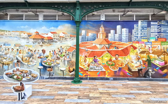 Lau Pa Sat Mural by Yip Yew Chong