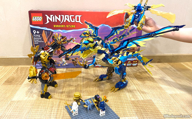 LEGO 71796 NINJAGO Elemental Dragon vs. The Empress Mech, Large Building  Toy Set with Dragon Toy, Action Figure, Ninja Flyer and 6 Minifigures