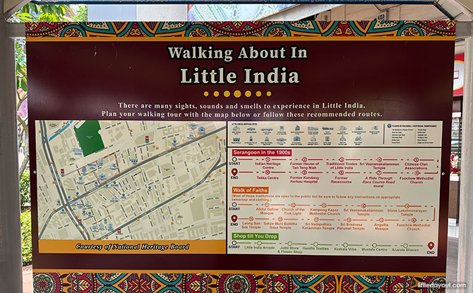 A Walk Through Little India: Is It Worth Visiting? Shopping, Sights & Food 5 Map of trails around Little India