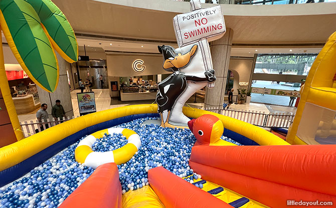 Daffy Duck's Pool Looney Tunes-themed inflatables at Suntec City