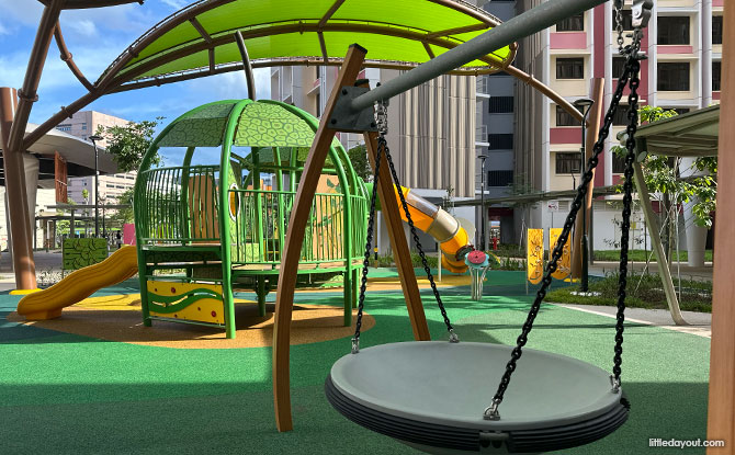 MacPherson Weave Playground: Watermelon, Sheltered Playground & More 14 basket swing