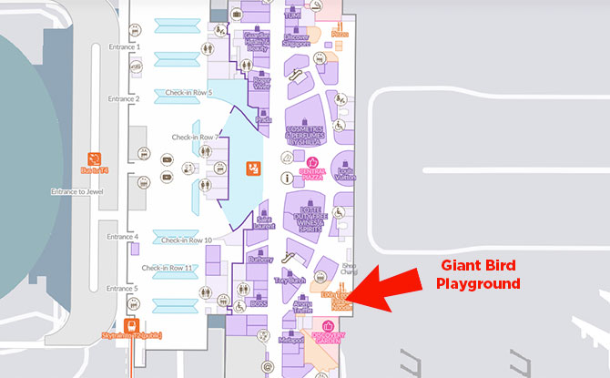 Where is the Changi Airport Terminal 1 Giant Bird Playground