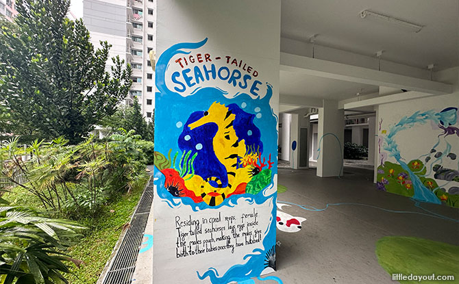 Marine Mural At Boon Lay: Colourful Sea Creatures At The Void Deck