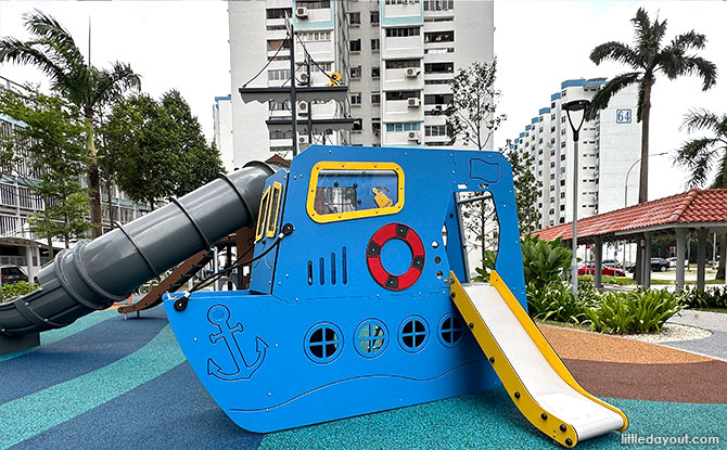 Rescue boat playground for younger kids