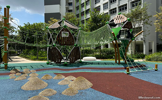 Melody Spring playground features interconnected towers