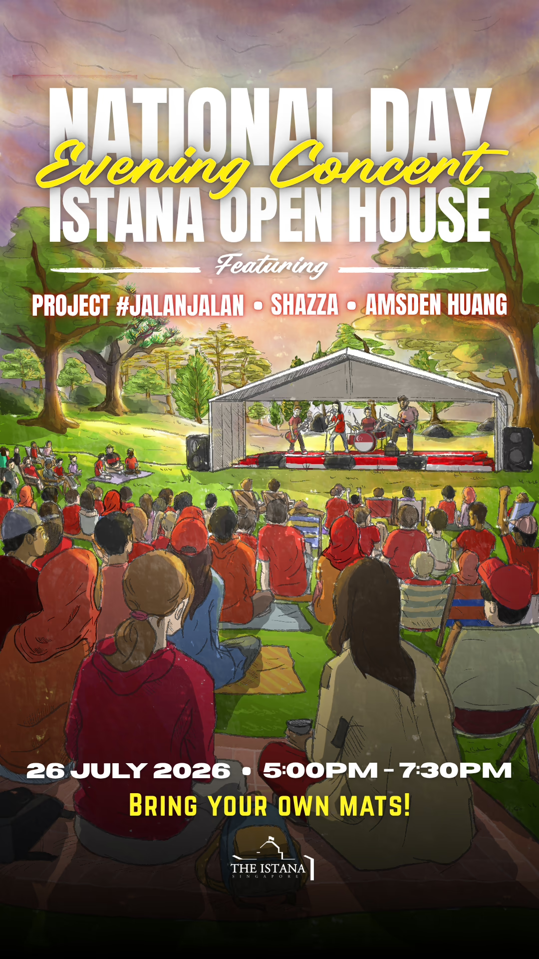 National Day Istana Open House 2026: First-Ever Evening Outdoor Concert, Stamp Rally & More On 26 July 1 National Day Istana Open House: Evening Concert