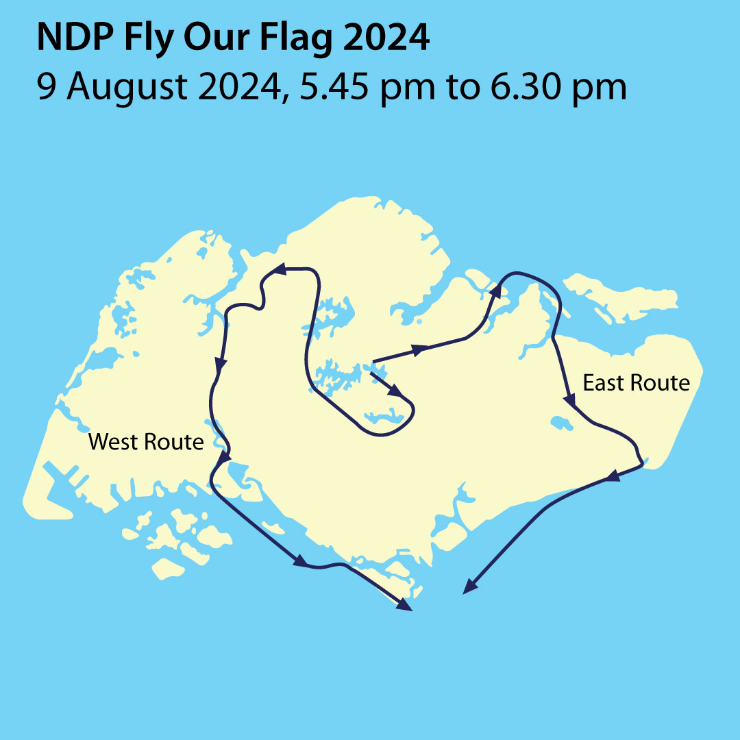 NDP Flypast 2024: Fighter Jet & Flag Routes On National Day 1 NDP Fly Our Flag 2024