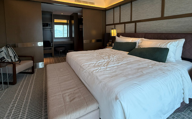 the super king bed, spacious wardrobe area