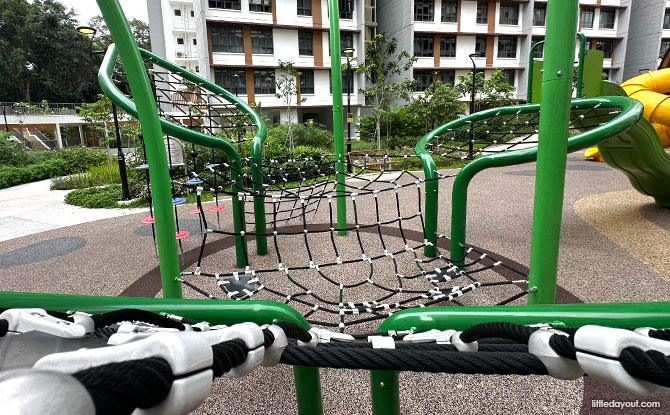 Park Edge @ Bidadari Playground: The Squirrel & The Snail 4 green climbing structure