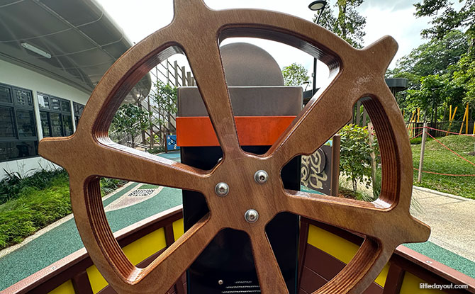 ParkView @ Bidadari: Playgrounds By Alkaff Lake 5 Aquatic Ship Slide is its ship's wheel